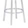 Deherrera Modern Swivel Counter or Bar Stool with Open Low Back and Footrest in Metal and Faux Leather