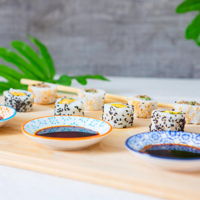 Nicola Spring Hand-Printed Sauce Dishes - 10cm - Blue - Pack of 3