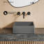 Lisse 15 Square Concrete Vessel Bathroom Sink In Dark Grey
