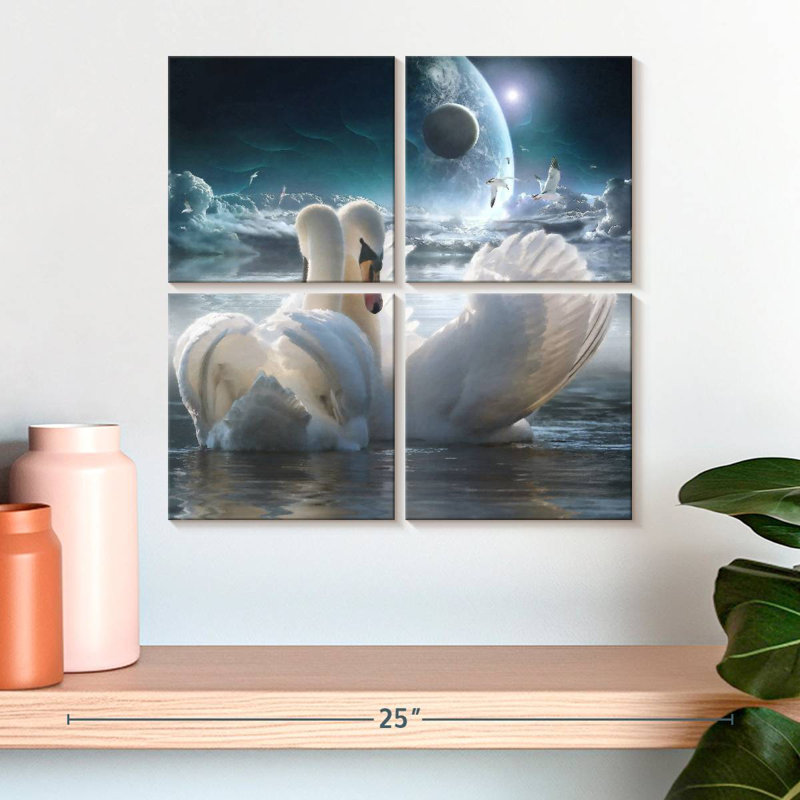 Brampt Celestial Swans, 18" H x 18" W