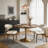Nut-brown Round Solid Wood Dining table-2084600852