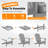 Outdoor Adirondack Chair with Cup Holder All-Weather HIPS Patio Chairs for Lawn, Garden, Fire Pit, Backyard-928513319