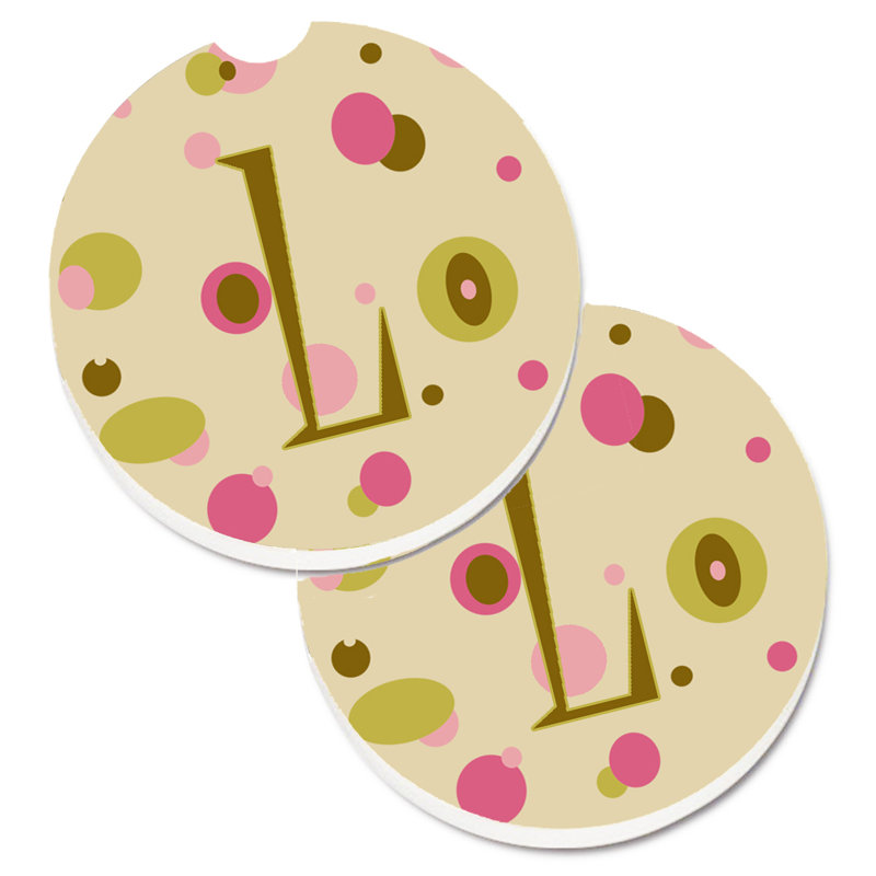 Sous-verre Initiale Monogram, L, Brun clair