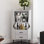 Meuble comprenant 2 tablettes ouvertes et 2 tiroirs