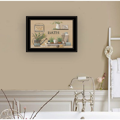 "Farmhouse Bath II", décoration murale encadrée pour le salon et la chambre à coucher par Pam Britton