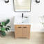 Meuble-lavabo sur pied simple avec plateau en céramique et miroir 24 po Waukesha-1425779558-1425779552