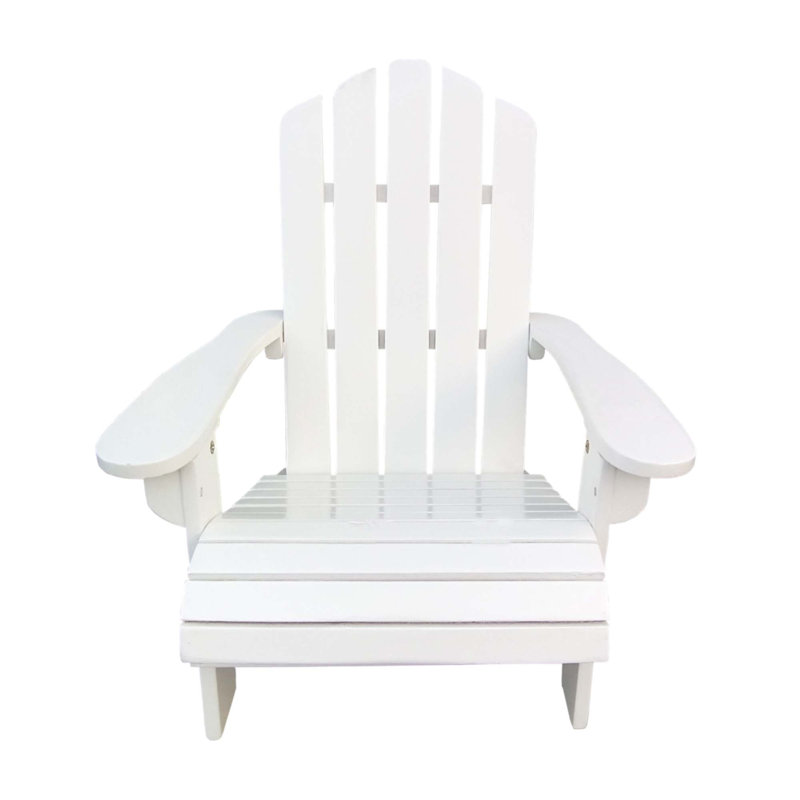 Outdoor Or Indoor Wood Children Adirondack Chair, White