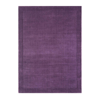 Purple Simple And Stylish Wool Handmade Modern Plain Rug For Living Room And Bedroom