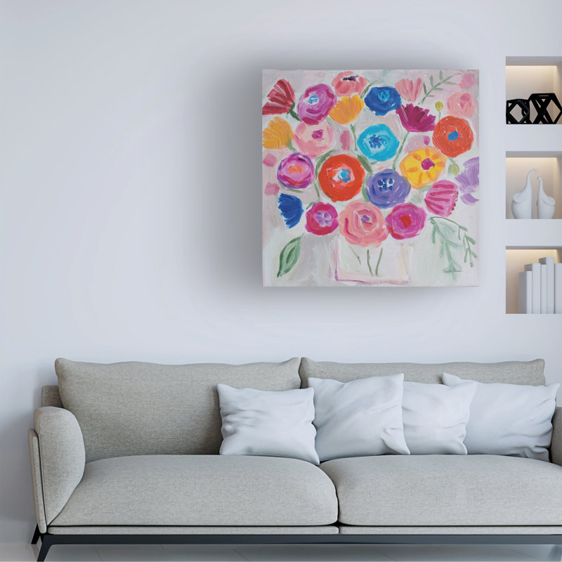 Art sur toile «Delicate Flair II» par Farida Zaman, H 18 po x l 18 po x P 2 po