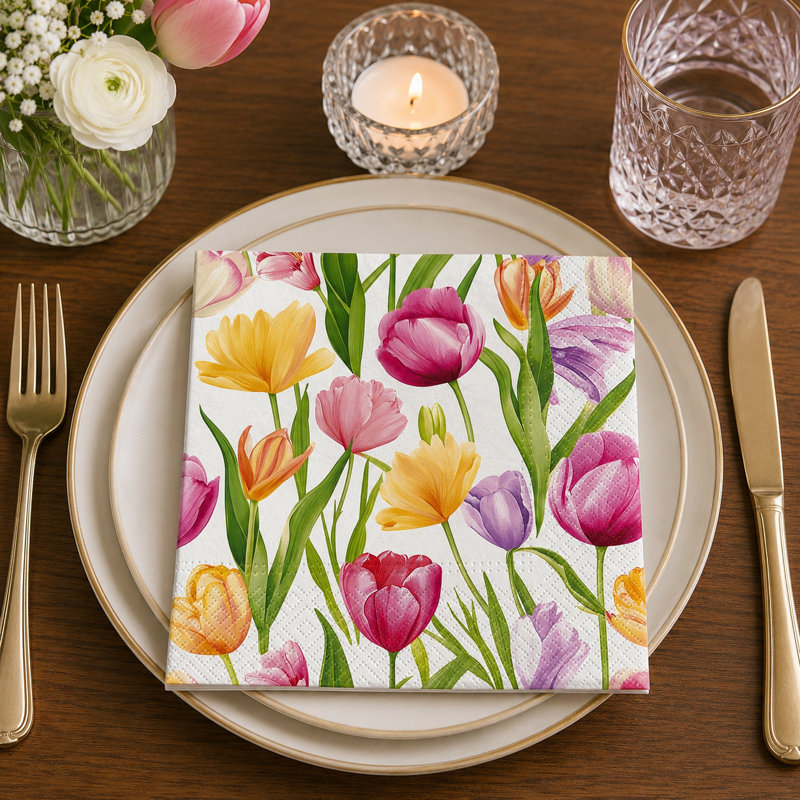 Ensemble de 20 serviettes de table Tulip Dream