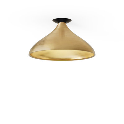 Swell Single Wide Flush Lamp (White Exterior, Brass Interior)