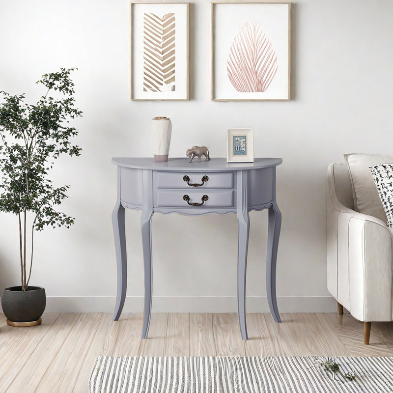 Minimalist Solid Wood Console Table, 35.43" H x 31.5" W x 11.81" D, Grayish Blue