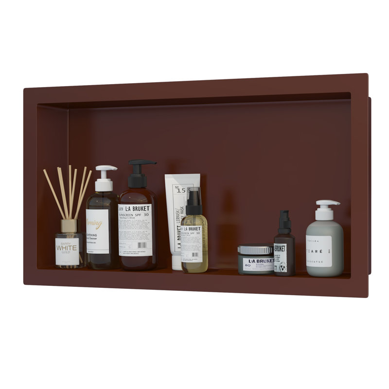 Armoire encastrée simple 13,9 "x 25,8" Niche, Noyer, Metal, Non