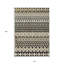 Tapis intérieur / extérieur lavable quadrilobe gris anthracite et doré 10 pi x 14 pi