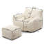 Fauteuil à billes en velours côtelé avec repose-pieds, grand canapé confortable en mousse-114210729