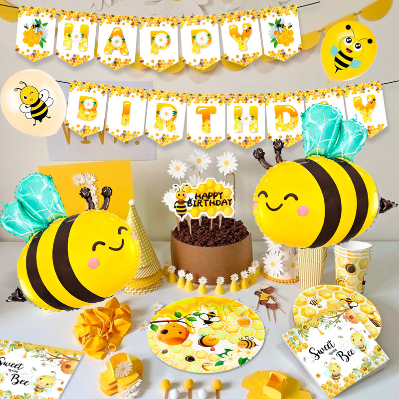 Bee Birthday Decorations,Bee Party Decorations and Tableware Set
