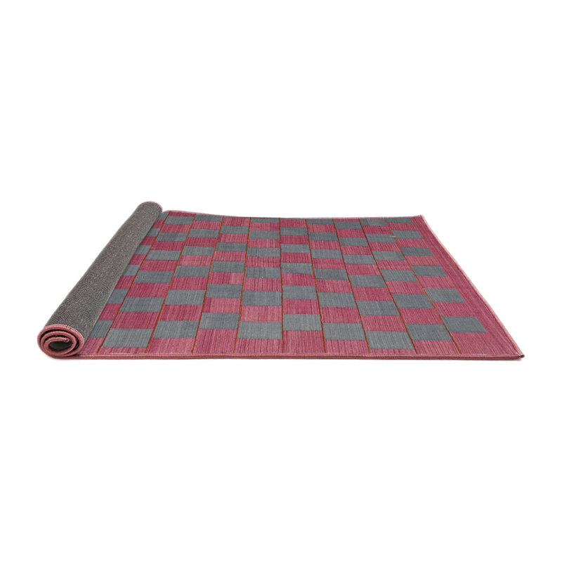 Tapis géométrique mauve / gris / vert, Rond 8 pi