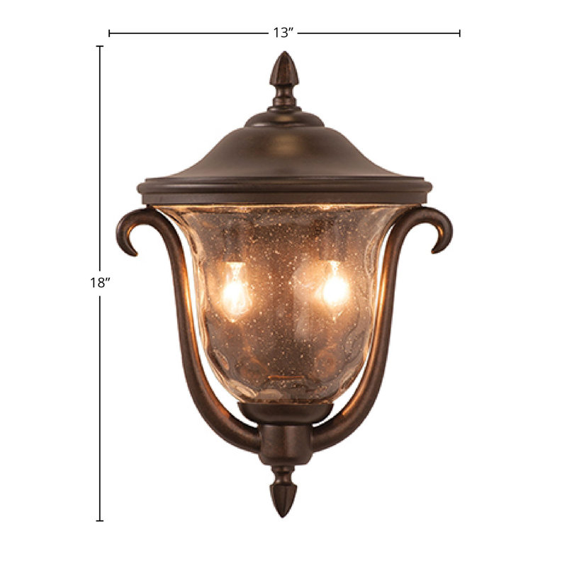 Santa Barbara Outdoor 2 LT Burnished Bronze Outdoor Wall Sconce Kalco, Burnished Bronze