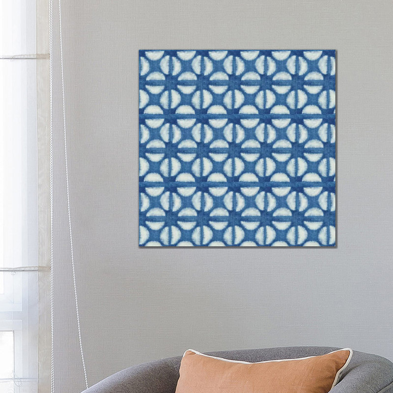 Blue Shibori I (Blue Coffee Bean) by Nancy Green - Wrapped Canvas Painting, 66.04 cm H x 66.04 cm W