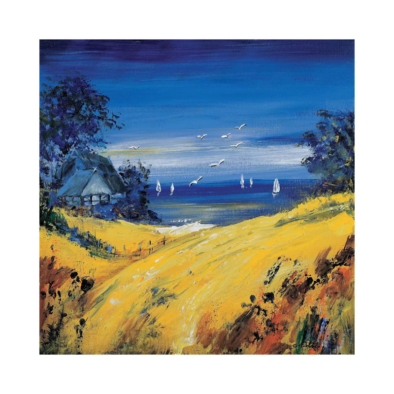 The Sea And Birds by Katharina Schöttler - Wrapped Canvas Painting, 30.48 cm H x 30.48 cm W