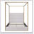 Modern Luxury Metal Canopy Bed With Tall Upholstered Headboard And Gold Four Poster, No Box Spring Needed,Queen-573879230
