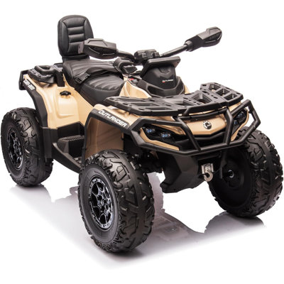 12V Licensed ATV-style Kids Electric ATV, 2-Seater Ride-On Car w/ Remote, 4×200W Motors, LED Lights, Music & Suspension
