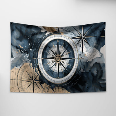 Nautical Contemporary compass designs Wall Tapestry