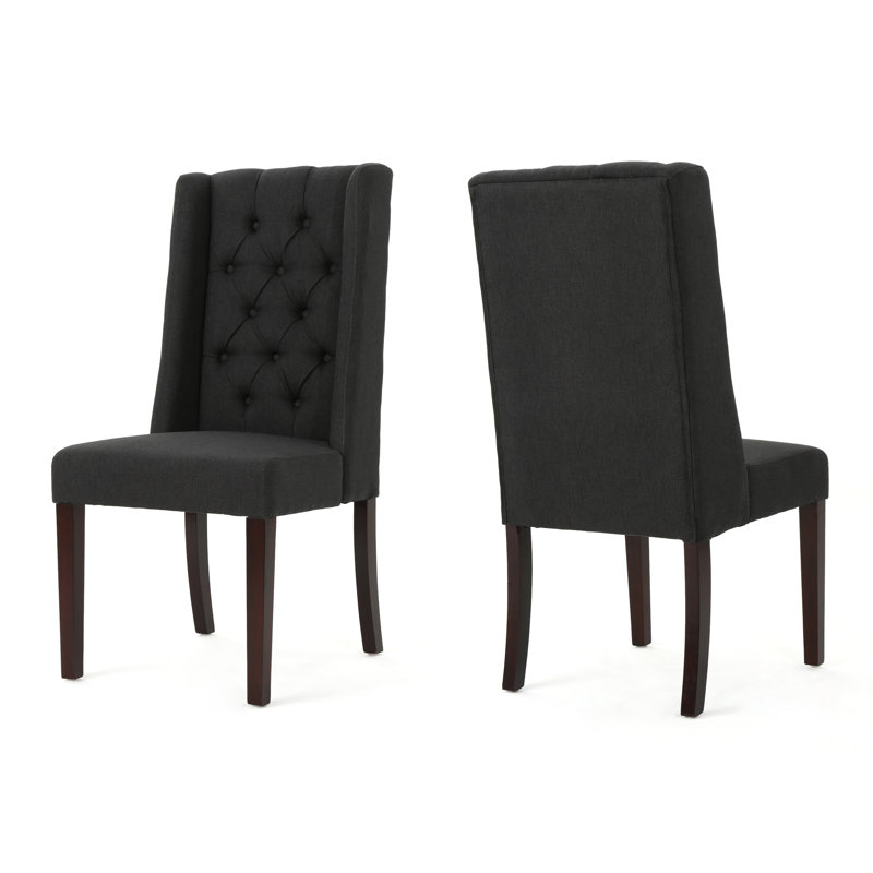 Chaise de salle à manger rembourrée Toshia, Anthracite