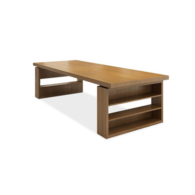 Brown Rectangular Solid Wood desk