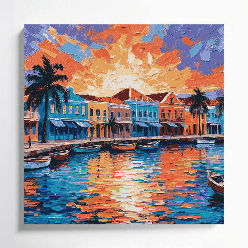 Art mural sur toile grise cités villes, H 16 po x l 16 po