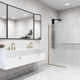 Zenith 34" W x 74" H Fixed Frameless Shower Screen with 3/8" Glass