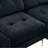 110.6 Inch L-Shape Convertible Sectional Sofa with Movable Ottoman, Black-579284897