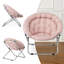 Chaise ronde ronde et pliante, chaise d'appoint rembourrée pour chambre de salon-928608572