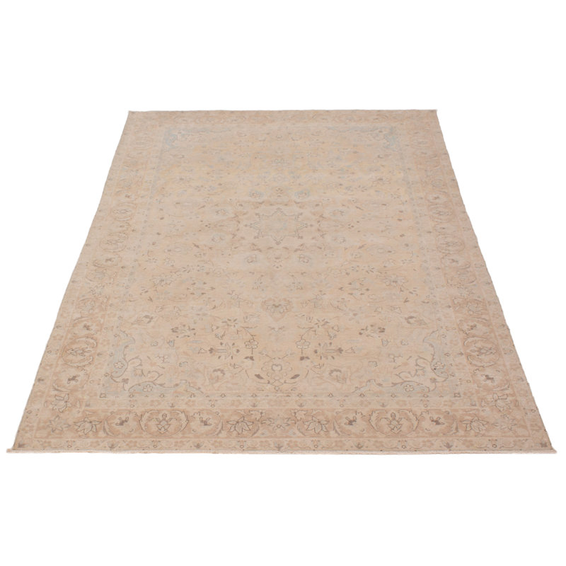 Tapis unique en laine rectangulaire des années 1990 de 6 pi 6 po x 9 pi 5 po Alixis