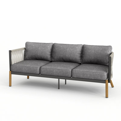 Wide Outdoor Patio Sofa With Cushions