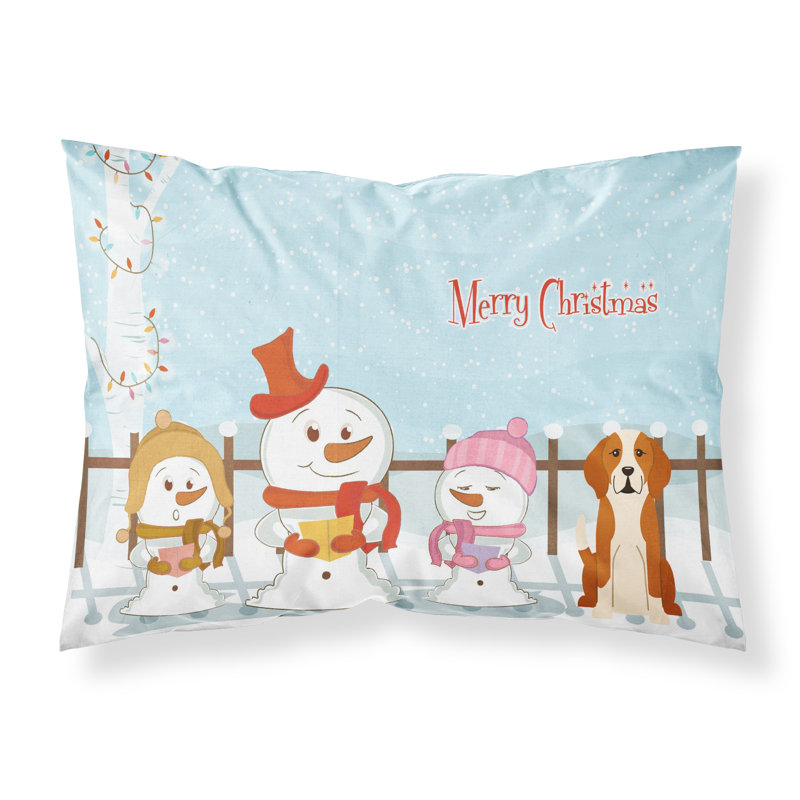 Taie d'oreiller Merry Christmas Merry Christmas, Foxhound anglais et choristes