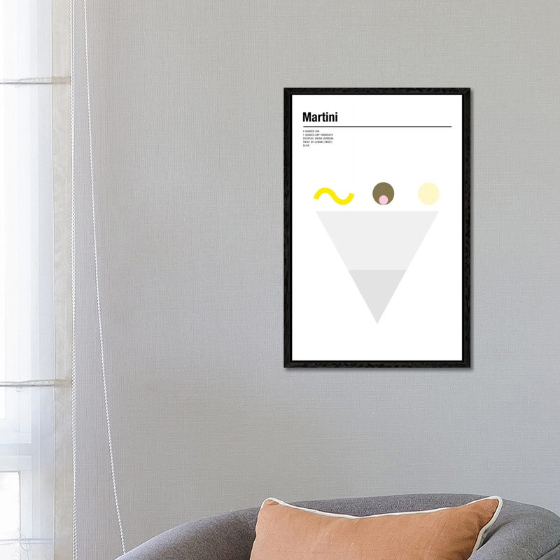 Martini by Nick Barclay - Print on Canvas, 66.04 cm H x 45.72 cm W, Black Framed
