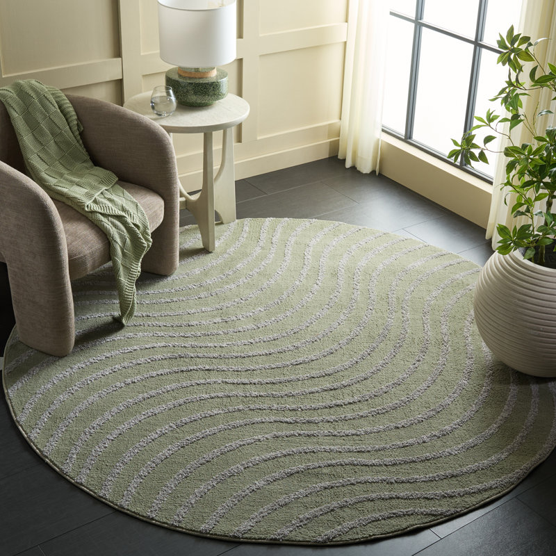 Wave Performance Abstract Indoor Rug, Round 6'7"