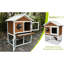 Cage à 2 niveaux, toit imperméable, plateau coulissant amovible, fenêtre d'observation, endroit sécuritaire pour les petits animaux, fabrication en bois massif
