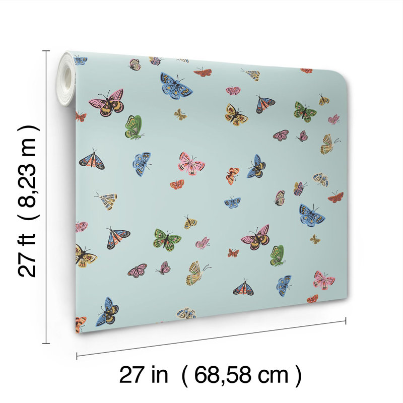 Papier peint Butterfly House, Bleu clair