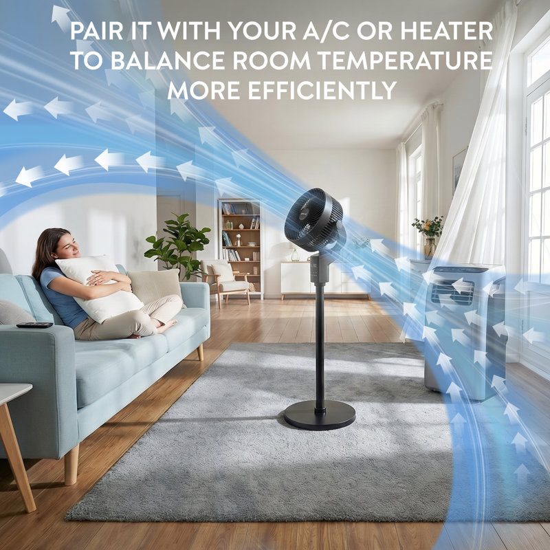 40" Pedestal Fan SmartVoice & Remote Control - 12H Timer, Black