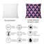 Coussin décoratif à motif géométrique rouge et bleu à motif de chevrons-674879041