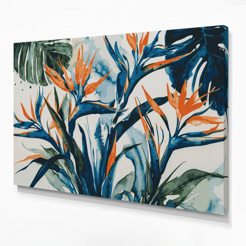Art mural sur toile Botanical Bird of Paradise, H 24 po x l 36 po