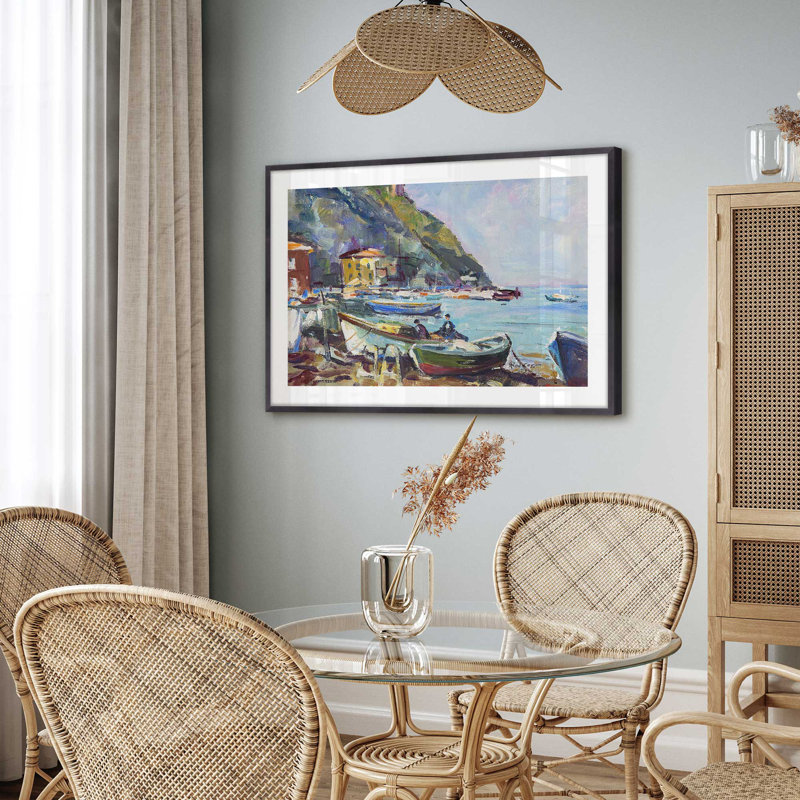 Rustic Italian Whimsy Village, reproduction d'art sur papier, Zinc patiné, H 12,25 po x l 15,25 po x P 1,25 po