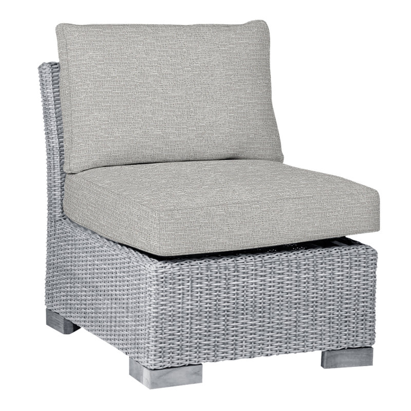 Club Patio Lounge Chair with Cushions, Oyster, No Welt, Tweed Toffee