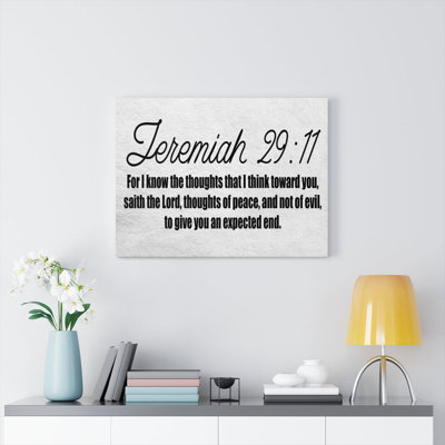 «For I Know The Pensts» Jeremiah 29:11 Écriture chrétienne murale, impression de versets de la Bible prête à être accrochée