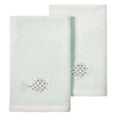 Linum Home Textiles 100% Turkish Cotton FIGI 2PC Embellished Bath Towel Set