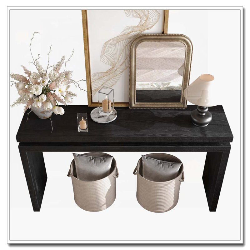 Console en bois 59,84 "L, table d'entrée, table de canapé