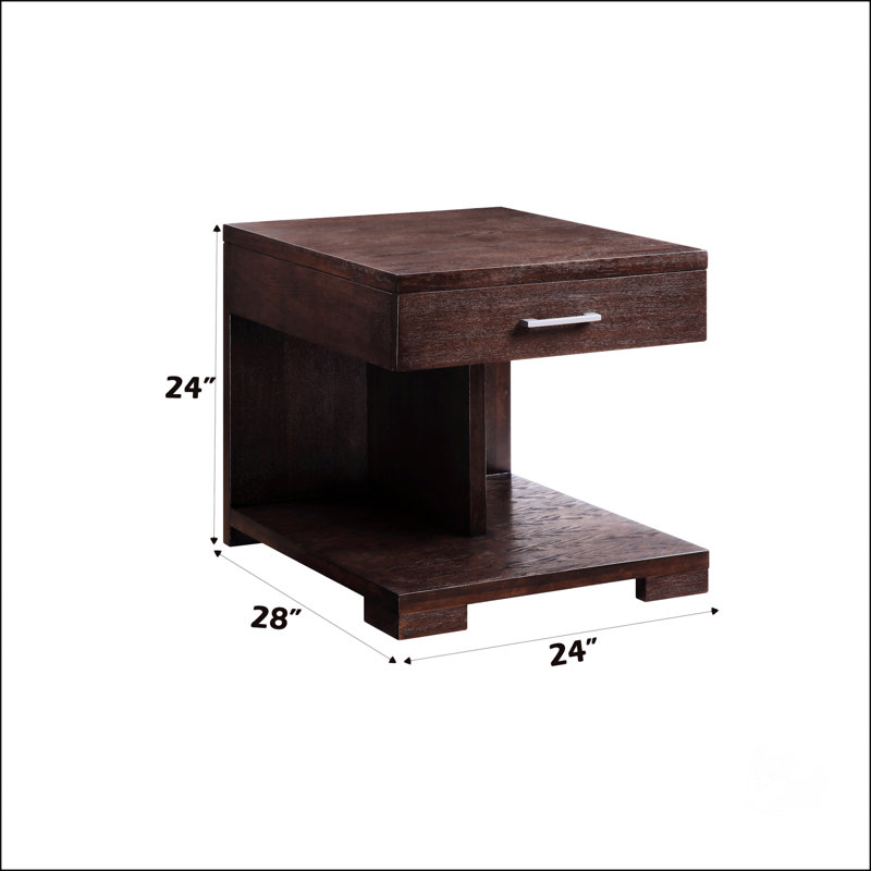 Walnut Finish End Table