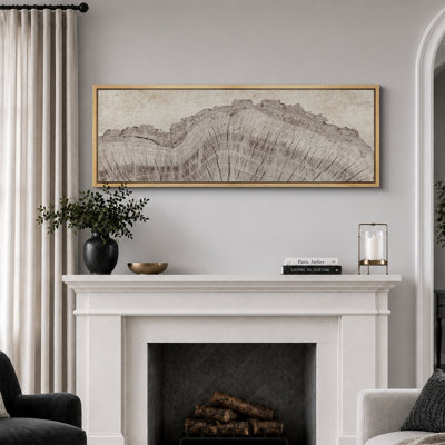 «Tree Rings in Neutral Tones», art moderne très grand, art mural